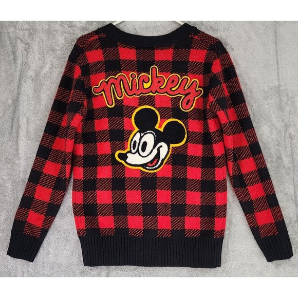 FOREVER 21 Sweaters - Disney X Forever 21 Mickey Mouse Sweater Womens Small Plaid Preppy Cardigan
